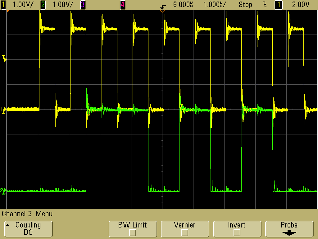 Clock and Data Waveforms @ 1MHz
